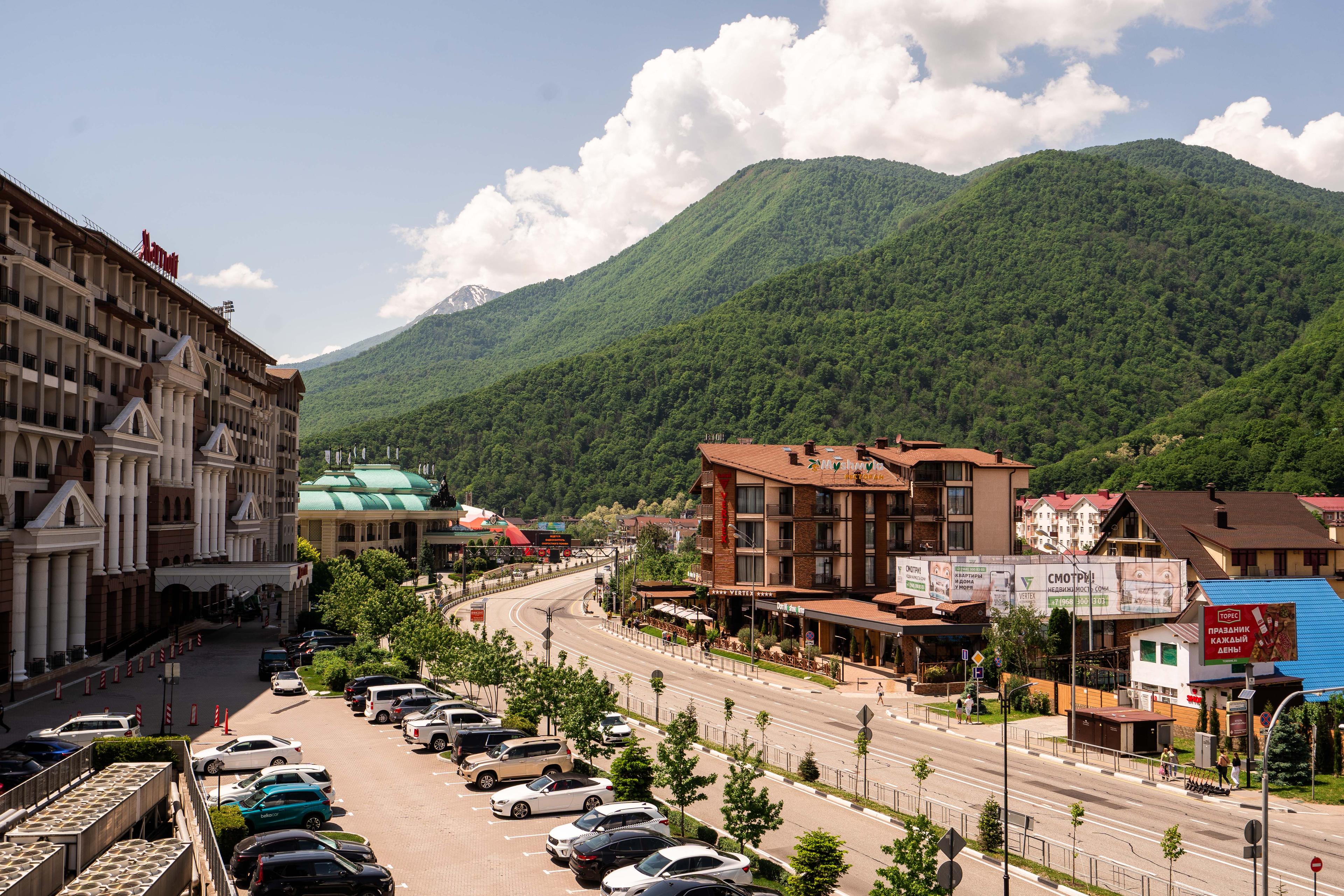 View from the balcony to the road